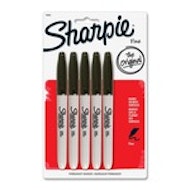 Sharpie Fine-Point Black - 5 Pack