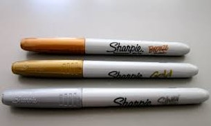 Sharpie fine-point metallic trio: gold, silver, bronze